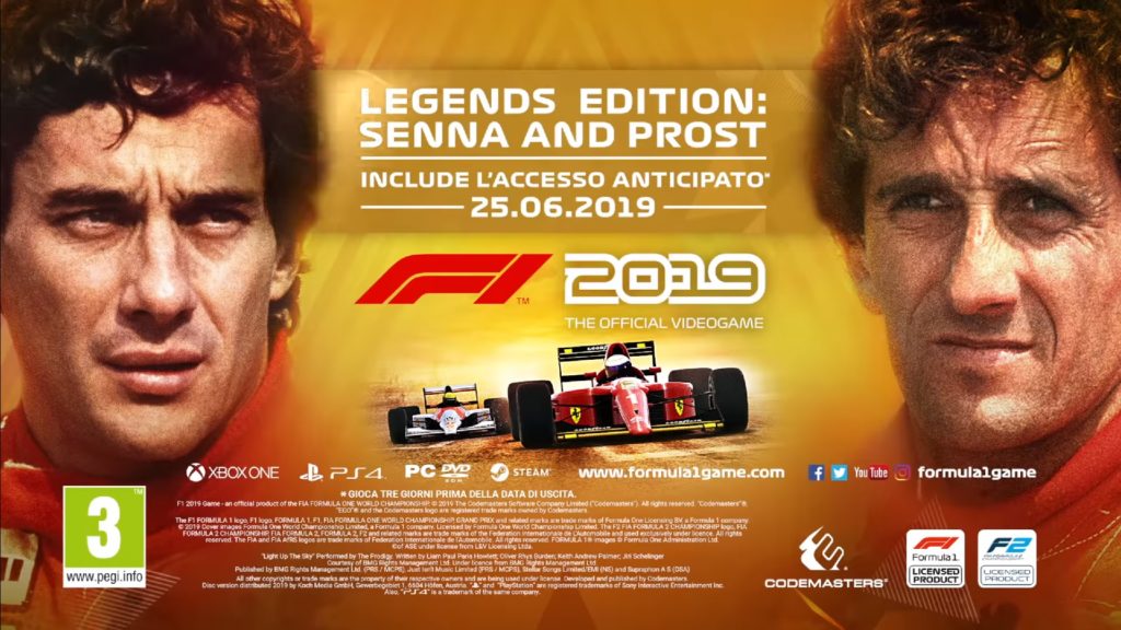 Senna E Prost con F1 2019 legendary edition