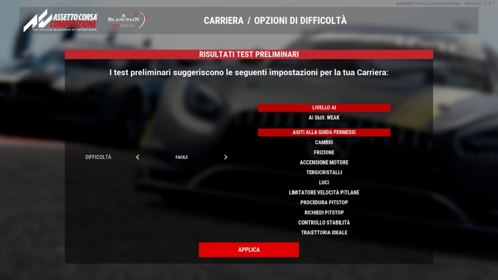 Assetto Corsa Competizione Difficoltà