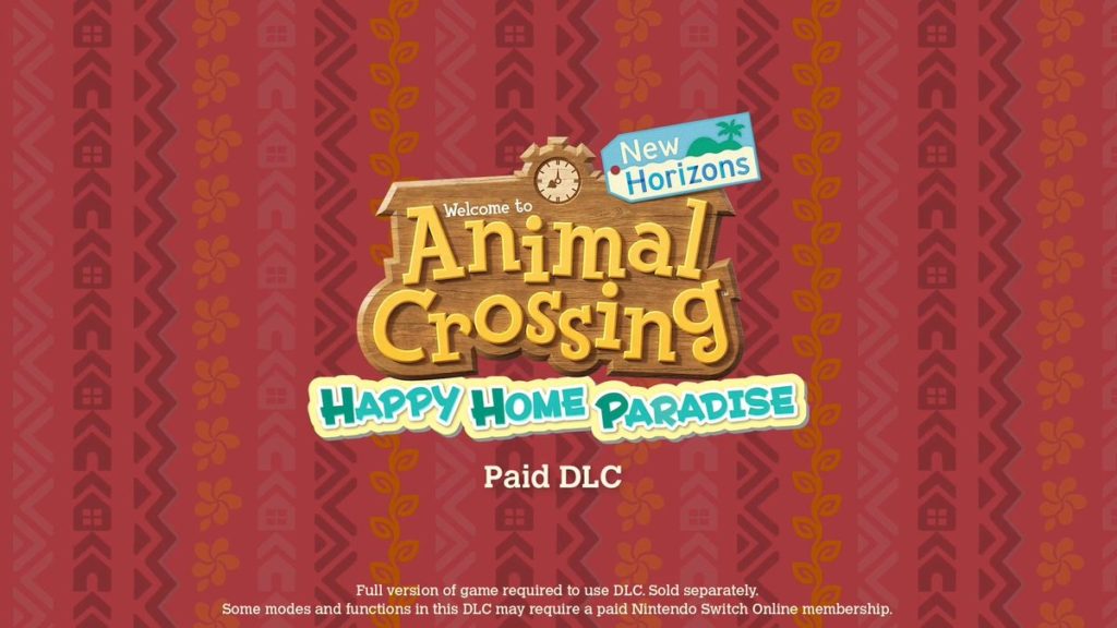 Animal Crossing DLC Happy Home Paradise